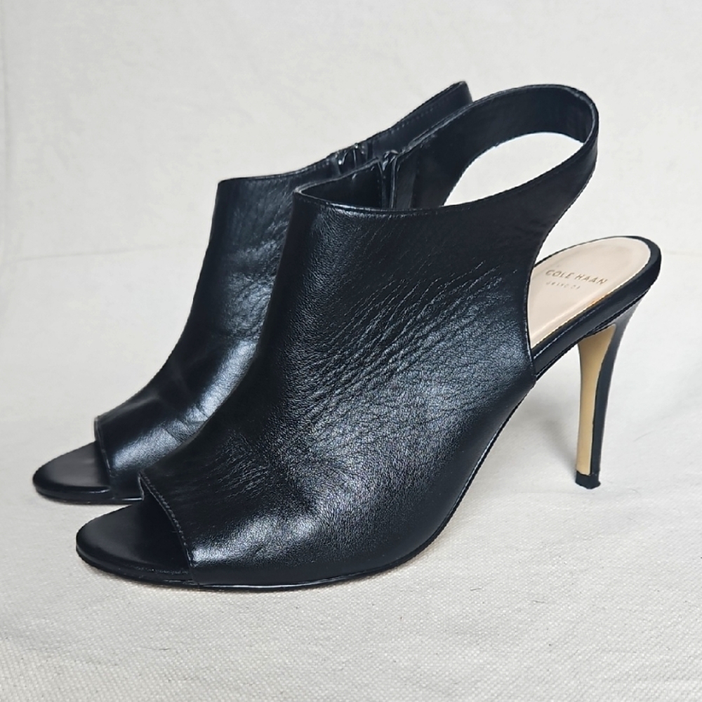 Cole Haan // Leather Peep-Toe Booties